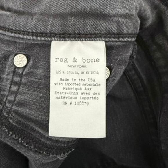 Rag & Bone High Rise Ankle Skinny Denim Jeans in Faded Black, Size 29‎ - Picture 13 of 13